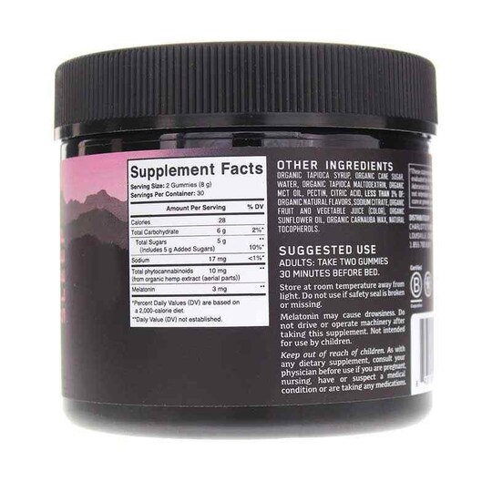 Hemp Extract-Infused Gummies Sleep Raspberry Flavor, CW